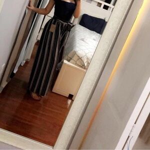 Striped Wide-Leg Pants